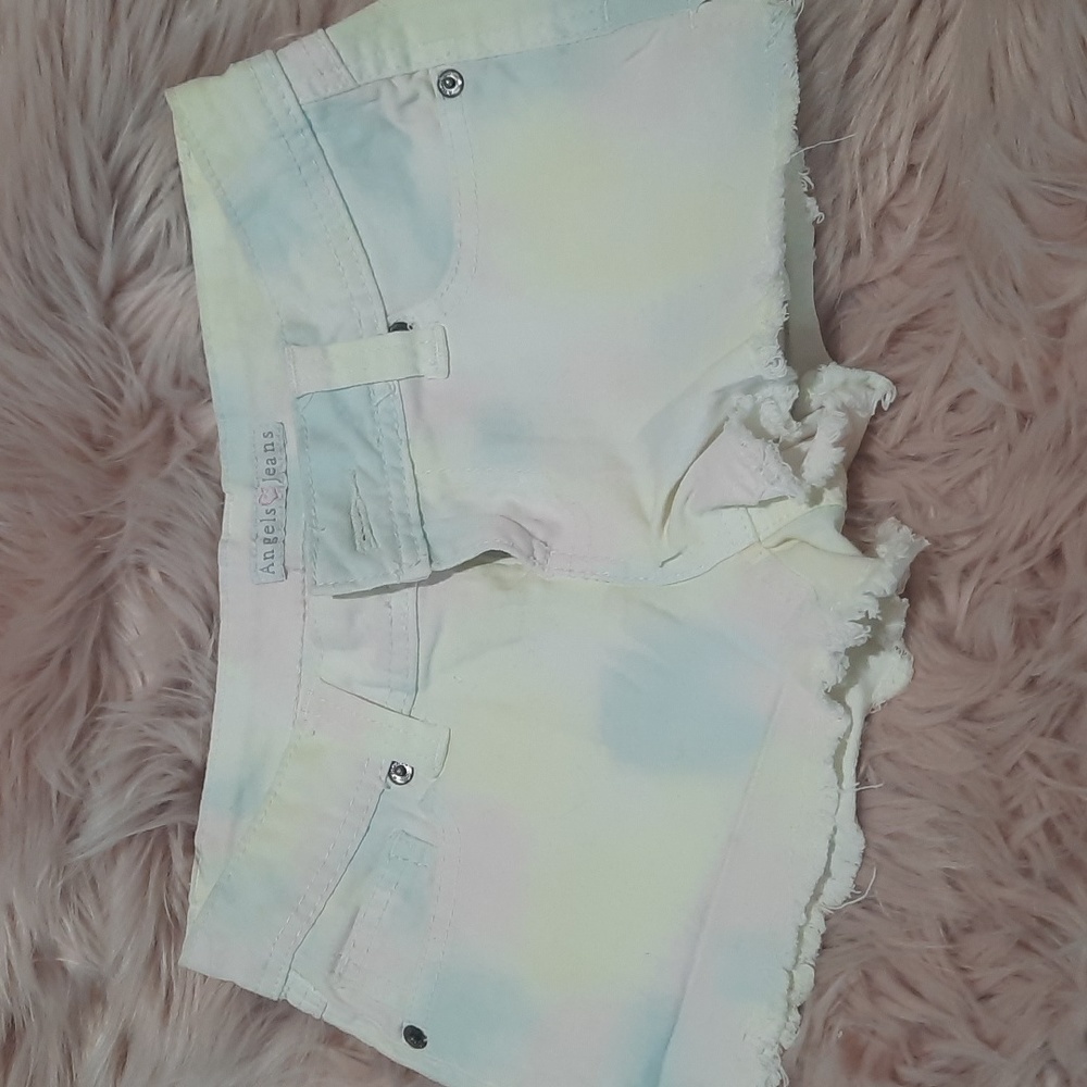 Angels jeans pastel rainbow shorts size 3
